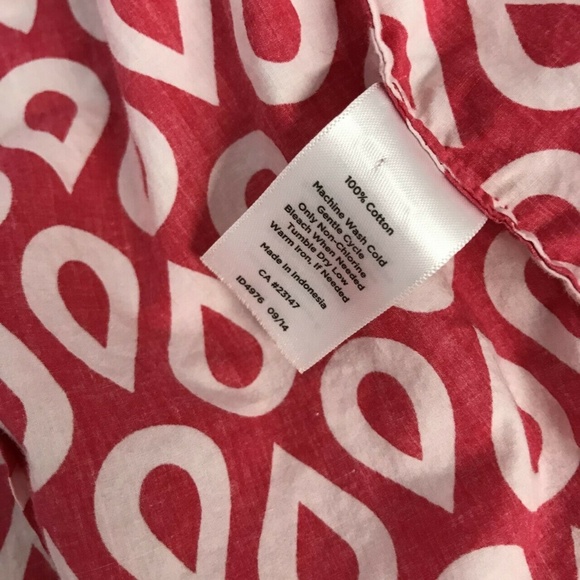 Talbots Geometric Long Sleeve Button Top Size 2 - Picture 7 of 7